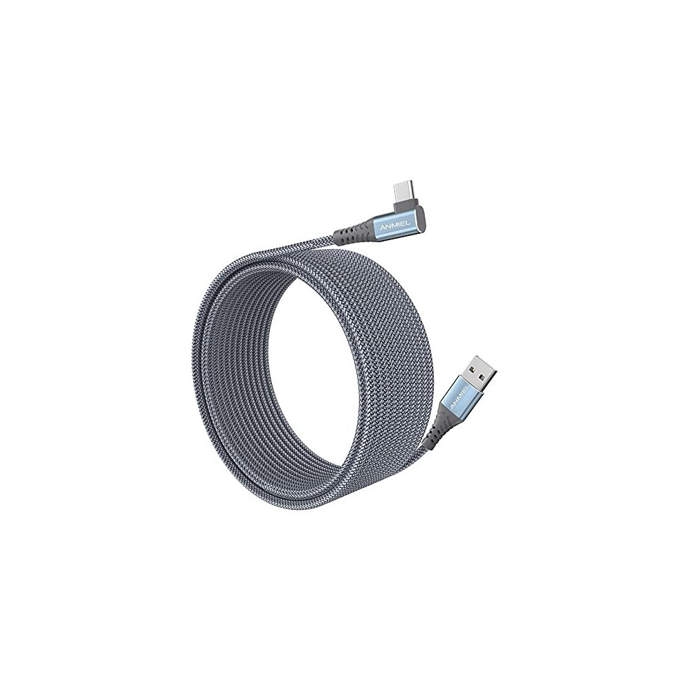 Long USB C Cable 5M ANIME Right Angle USB Type C Charging Cable 3.1A USB Fast Charge Cable Nylon Braided Charger Cord,for Samsung Galaxy S10/S9/S8