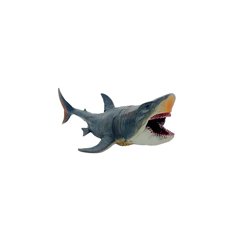 Large Shark Toys Megalodon 27CM, Realistic Shark Toy Figures, Megalodon Shark Figurine, Large Deep Sea Creature Plastic Hand-Painted Ocean Animal