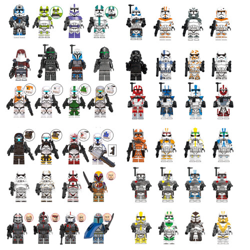 (Style H) 8pcs Star Wars Clone Trooper Cody Rex Commander fit Lego Minifigures 1