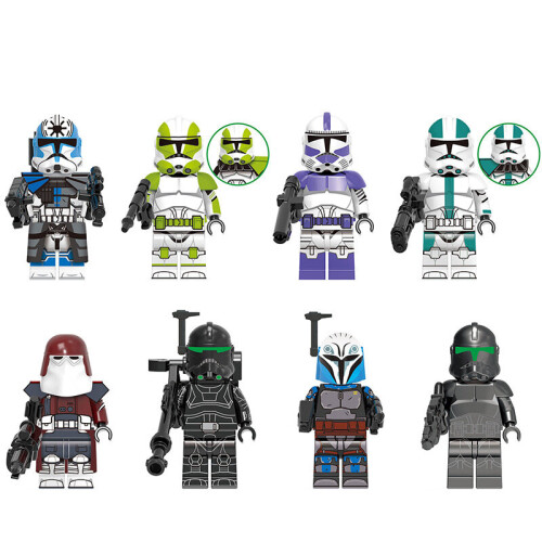 (Style L) 8pcs Star Wars Clone Trooper Cody Rex Commander fit Lego Minifigures 2