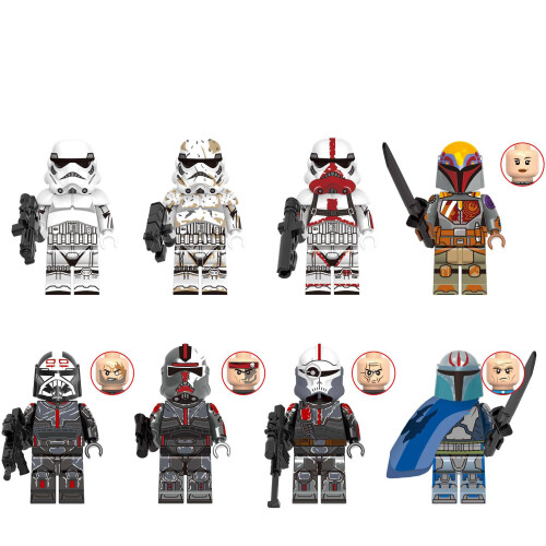 (Style F) 8pcs Star Wars Clone Trooper Cody Rex Commander fit Lego ...