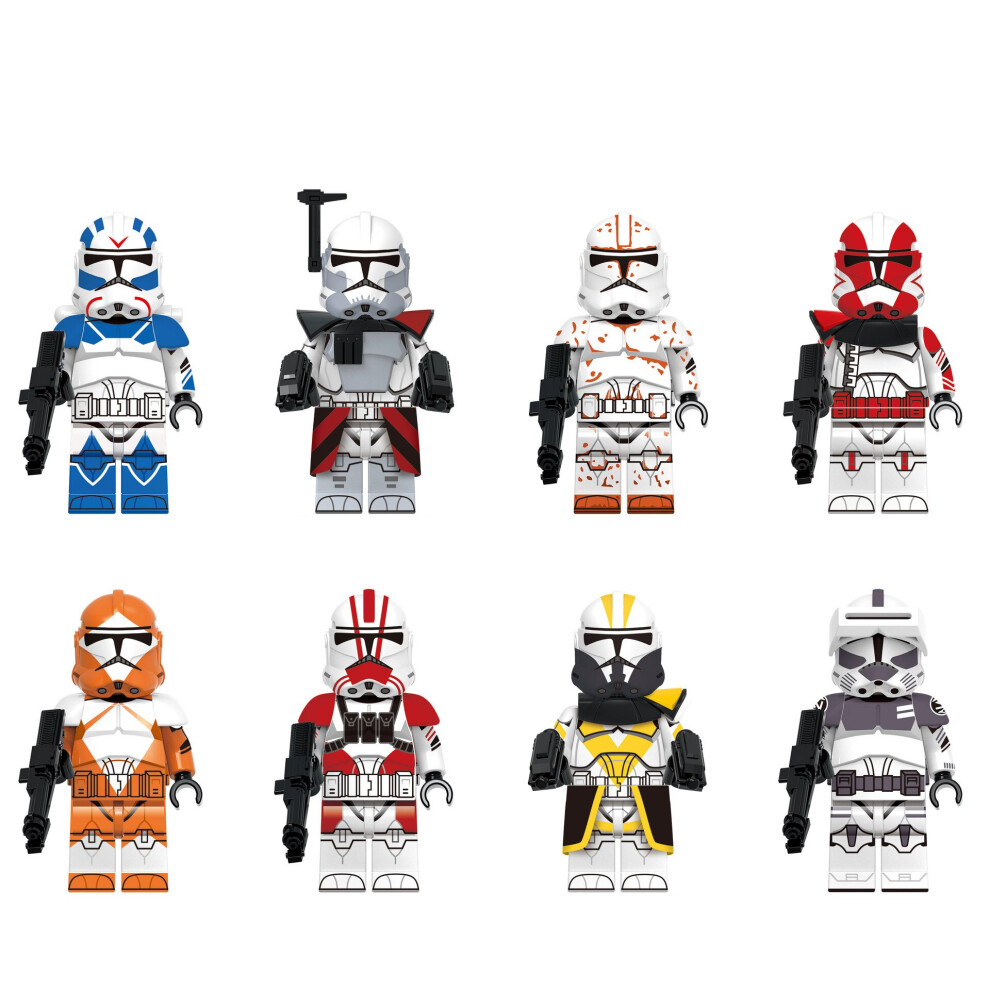 (Style M) 8pcs Star Wars Clone Trooper Cody Rex Commander fit Lego Minifigures