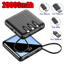 20000mAh Mini Power Bank, 3 in 1 Phone Fast Charging, Dual USB Ports