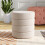 Living And Home (White) Round Channel Upholstered Footstool 2