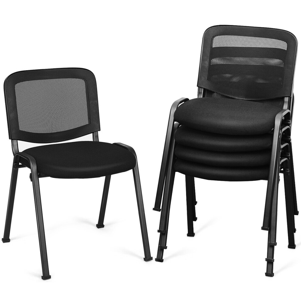 5PCS Stackable Reception Chairs Upholstered Conference Office Chair