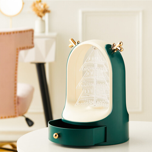 Living And Home Christmas Tree Desktop Jewelry Display Holder with Drawer 1