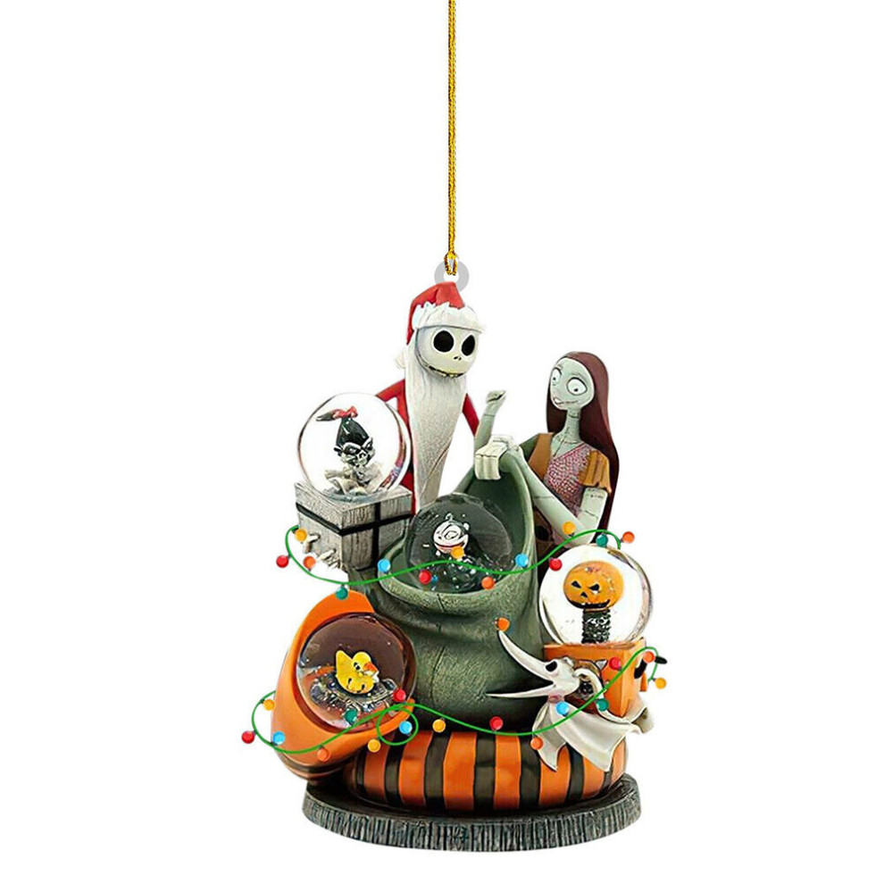 (#13) Halloween The Nightmare Before Jack Sally 2D Christmas Tree Pendant Decor Gift