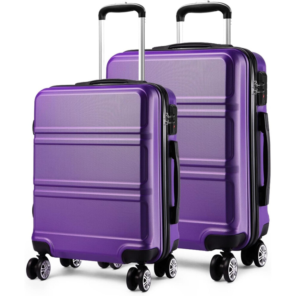 (Purple) 2 PCS Luggage Set 24''+28'' Lightweight ABS Hard Shell Trolley Travel Case-image-OPC-PCB2ZKD-NEW