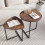Living And Home Round and Triangular Nesting Side Table Set 1