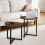 Living And Home Round and Triangular Nesting Side Table Set 2