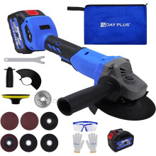 Cordless Angle Grinder 21V Brushless Power Angle Grinder Cutting Tools 6.0Ah Battery & Fast Charger for Makita