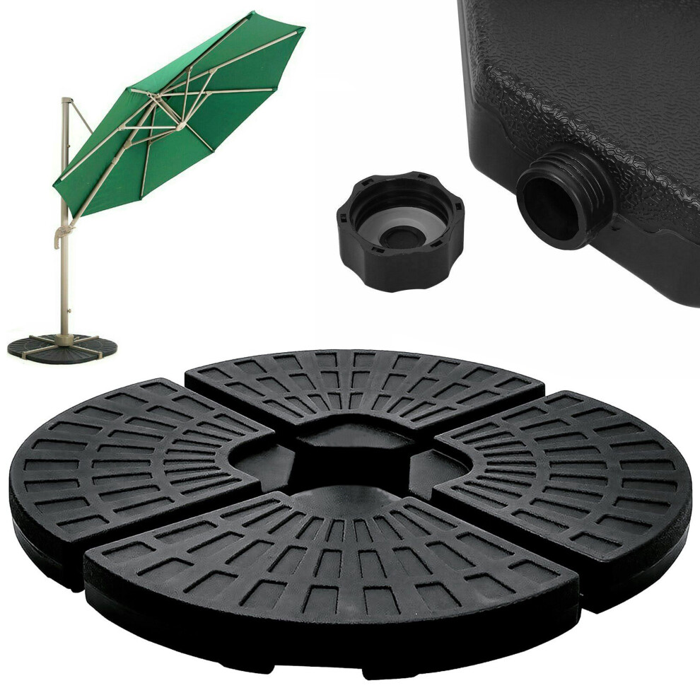 (Fan) GEEZY 4 X Black Garden Patio Cantilever Umbrella Banana Parasol Base Weights Stand