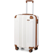 (19 inch) 19/24/28 Inch Cream ABS Hard Shell Suitcase Travel Trolley Cabin Hand Luggage