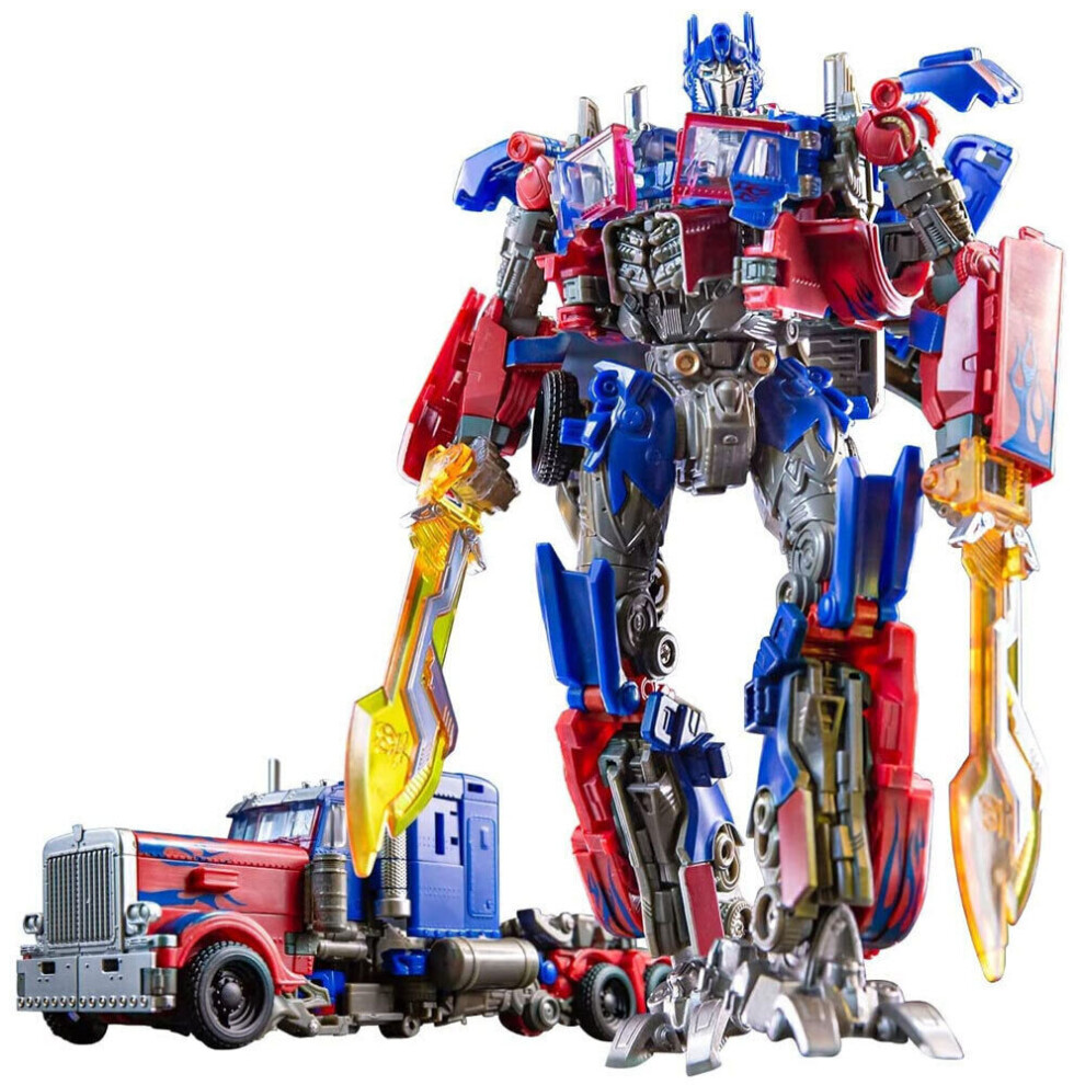 Oph-Store Transformers Optimus Prime Transforming Car Robot Action Figure - 17.5Cm Alloy + Abs, Flexible Joints & Weapons
