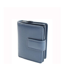 Womens Soft Leather Purse Mid-Sized Cards ID Notes Coins Pocket RFID Safe Anya Navy
