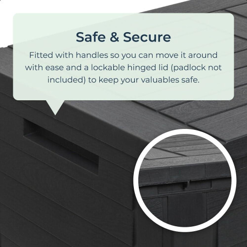 Compact Parcel Box 170L Small Plastic Garden Storage Outdoor 2