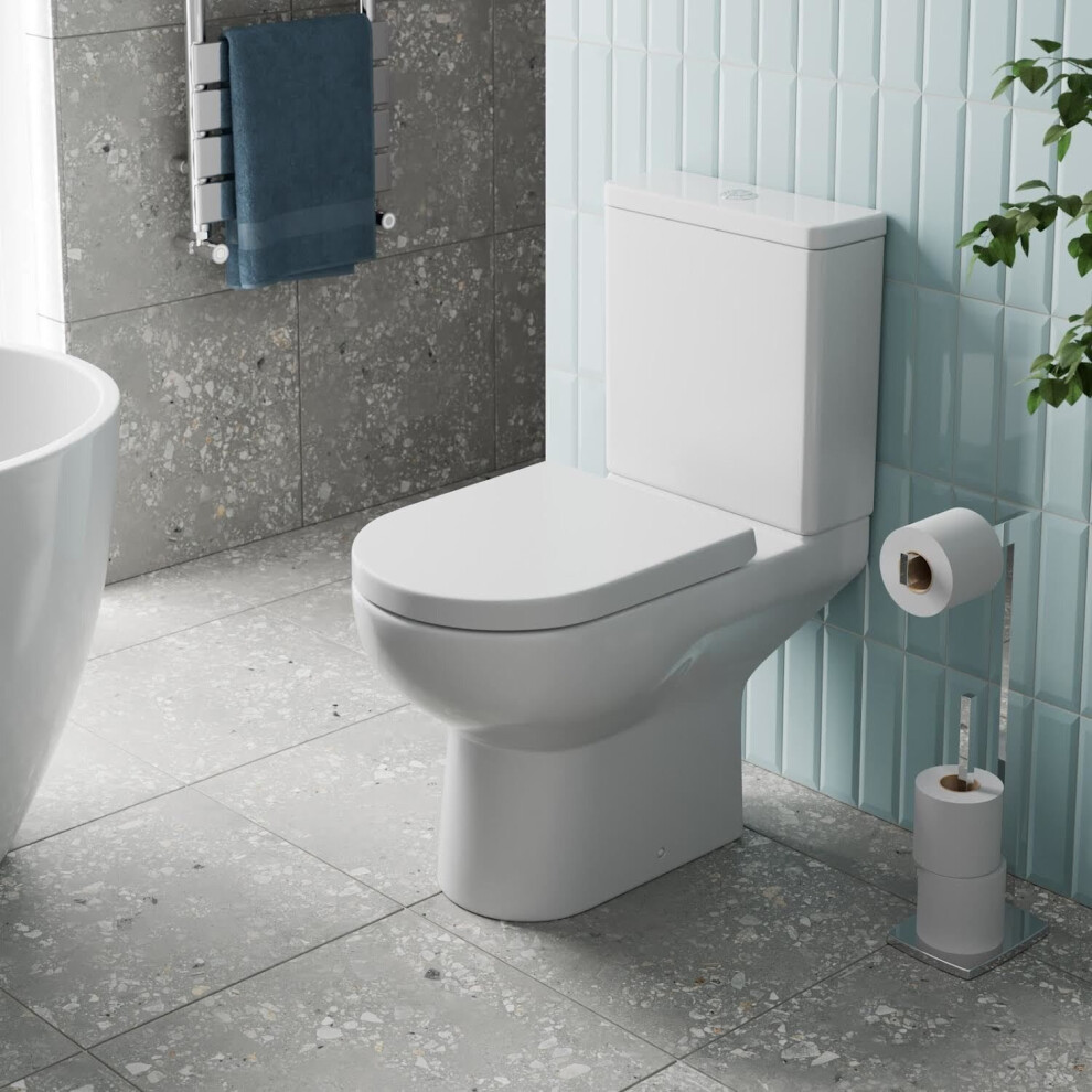Affine Vichy Rimless Close Coupled Toilet & Soft Close Seat 5056696004490