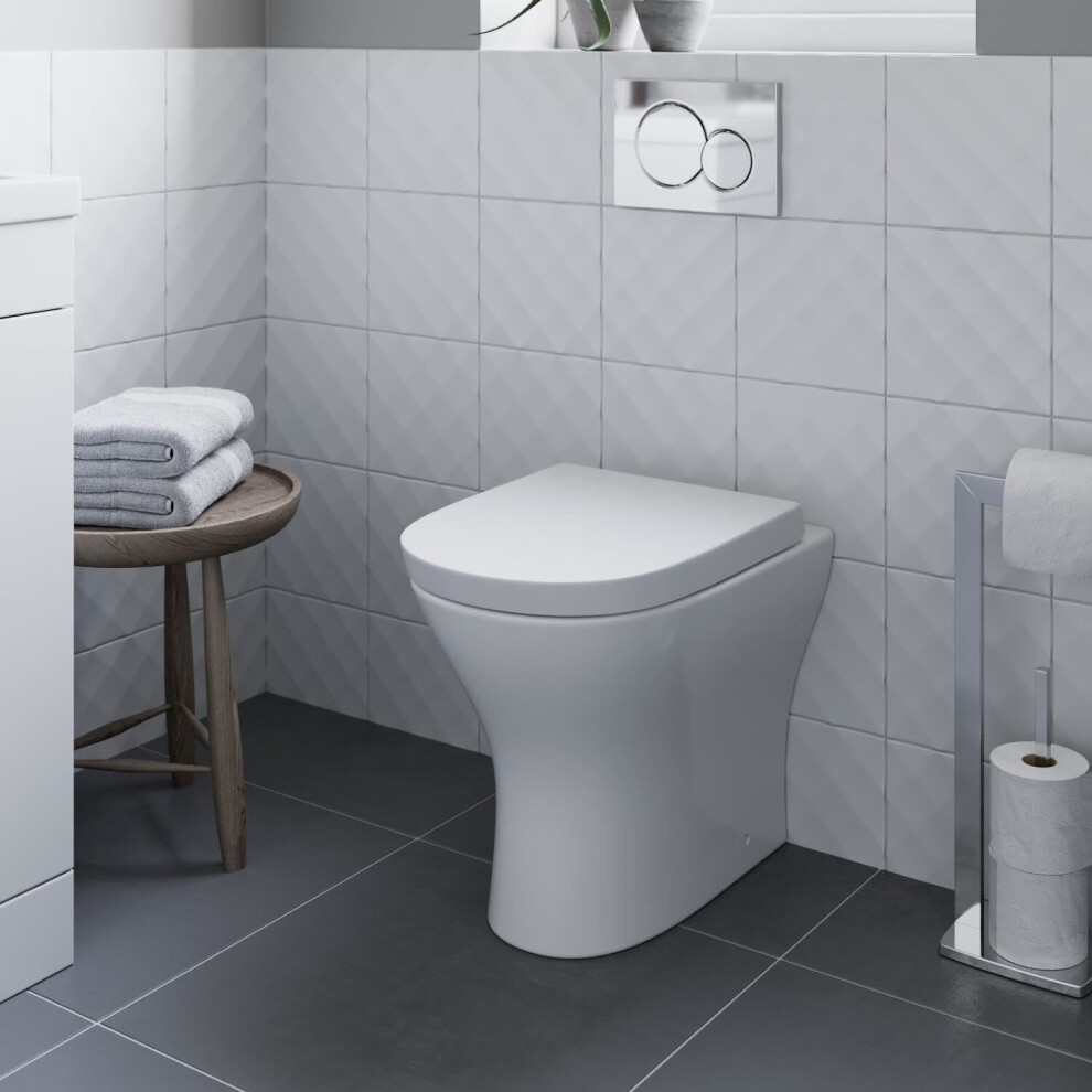 Ceramica Arles Rimless Back To Wall Toilet & Soft Close Seat 5056696004469