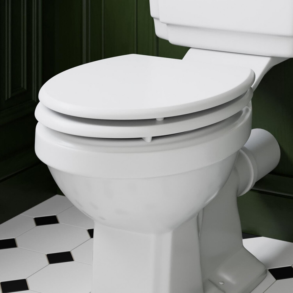 Park Lane Traditional Soft Close Round Toilet Seat - Top Fix White 5056696002649
