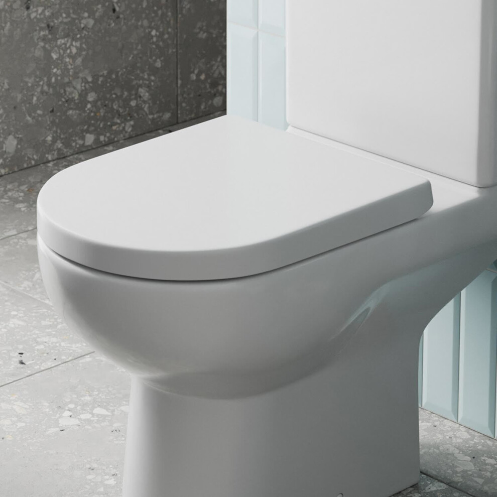 Affine Vichy Soft Close D Shape Toilet Seat - Top Fix White