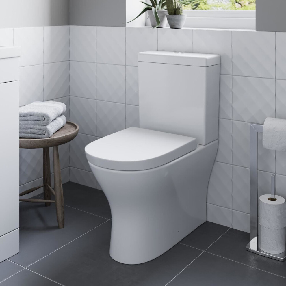 Ceramica Arles Rimless Close Coupled Back To Wall Toilet & Soft Close Seat 5056696004452