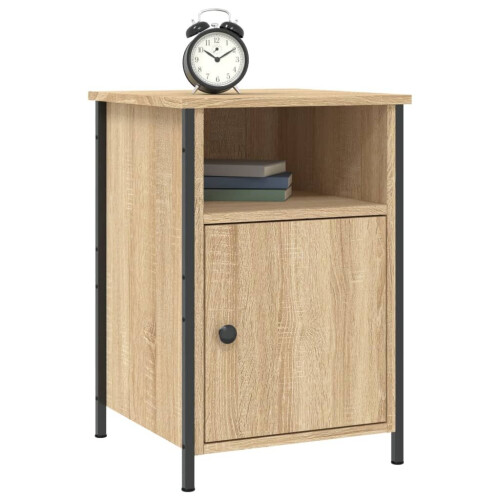 VidaXL (sonoma oak, 2 pcs) vidaXL Bedside Cabinets Bedside Table Side Table 2 pcs Black Engineered Wood 2