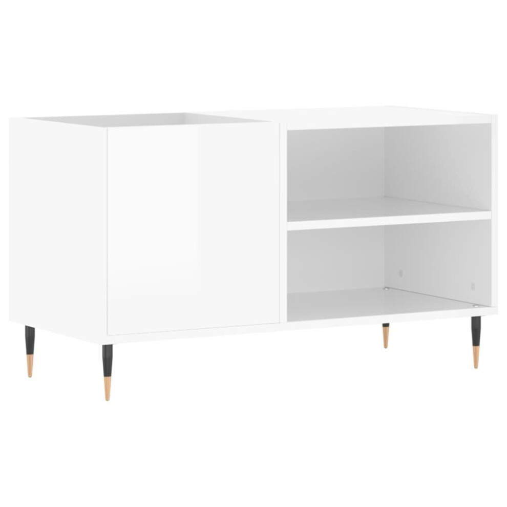 (high gloss white) vidaXL Record Cabinet Record Storage Cabinet Sideboard White Engineered Wood