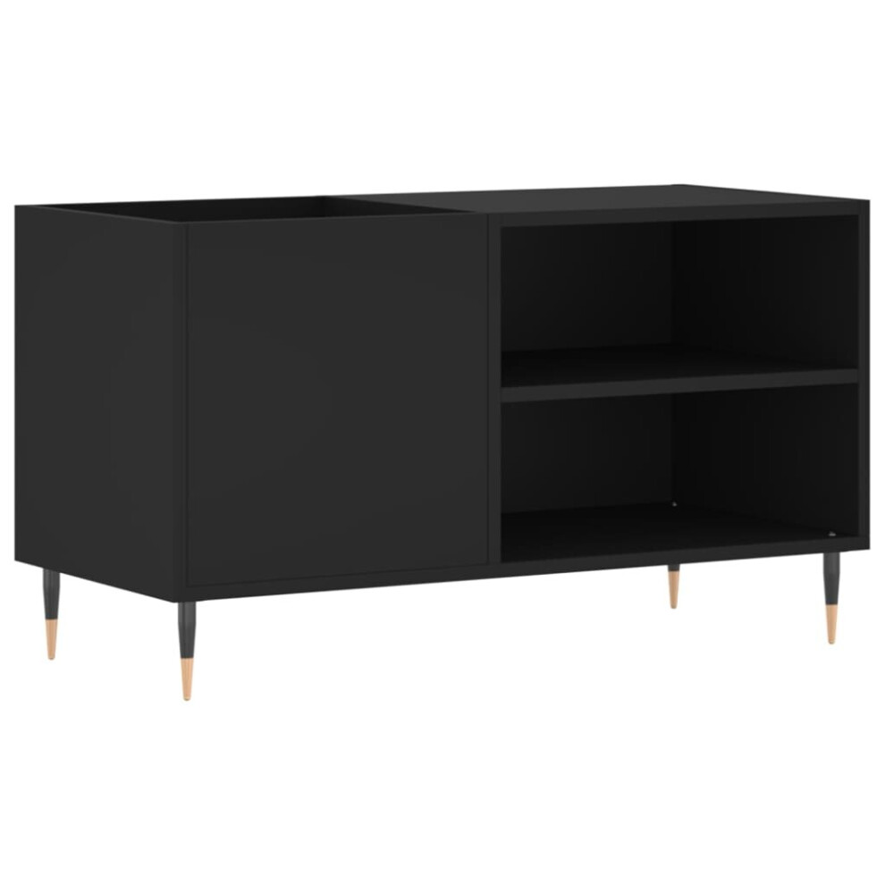 Vidaxl (Black) Record Cabinet Record Storage Cabinet Sideboard White Engineered Wood White,Black
