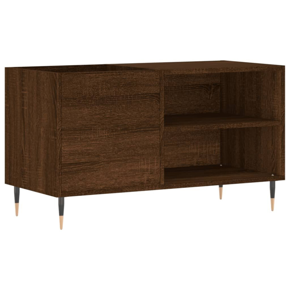 (brown oak) vidaXL Record Cabinet Record Storage Cabinet Sideboard White Engineered Wood