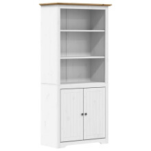 (brown) vidaXL Bookcase Bookshelf File Cabinet Sideboard Book Rack Solid Wood Pine