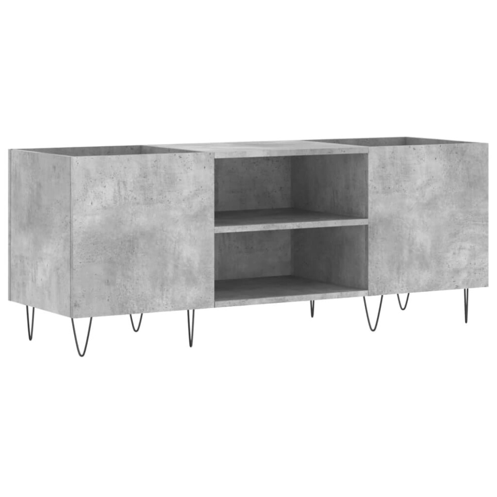 Vidaxl (Concrete Grey) Record Cabinet Record Storage Cabinet Sideboard White Engineered Wood