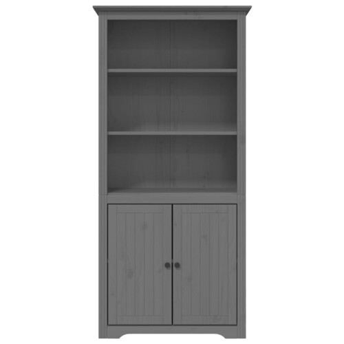VidaXL (grey) vidaXL Bookcase Bookshelf File Cabinet Sideboard Book Rack Solid Wood Pine 2