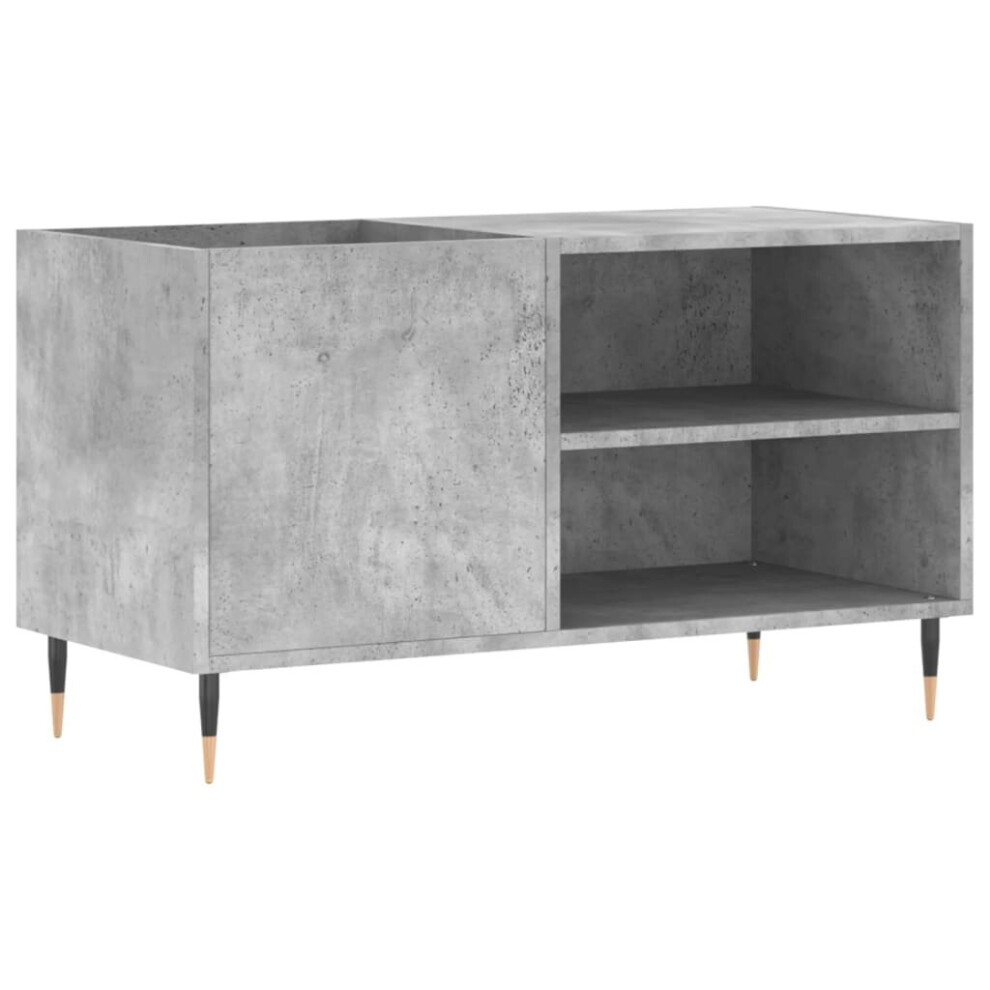 Vidaxl (Concrete Grey) Record Cabinet Record Storage Cabinet Sideboard White Engineered Wood White,Grey