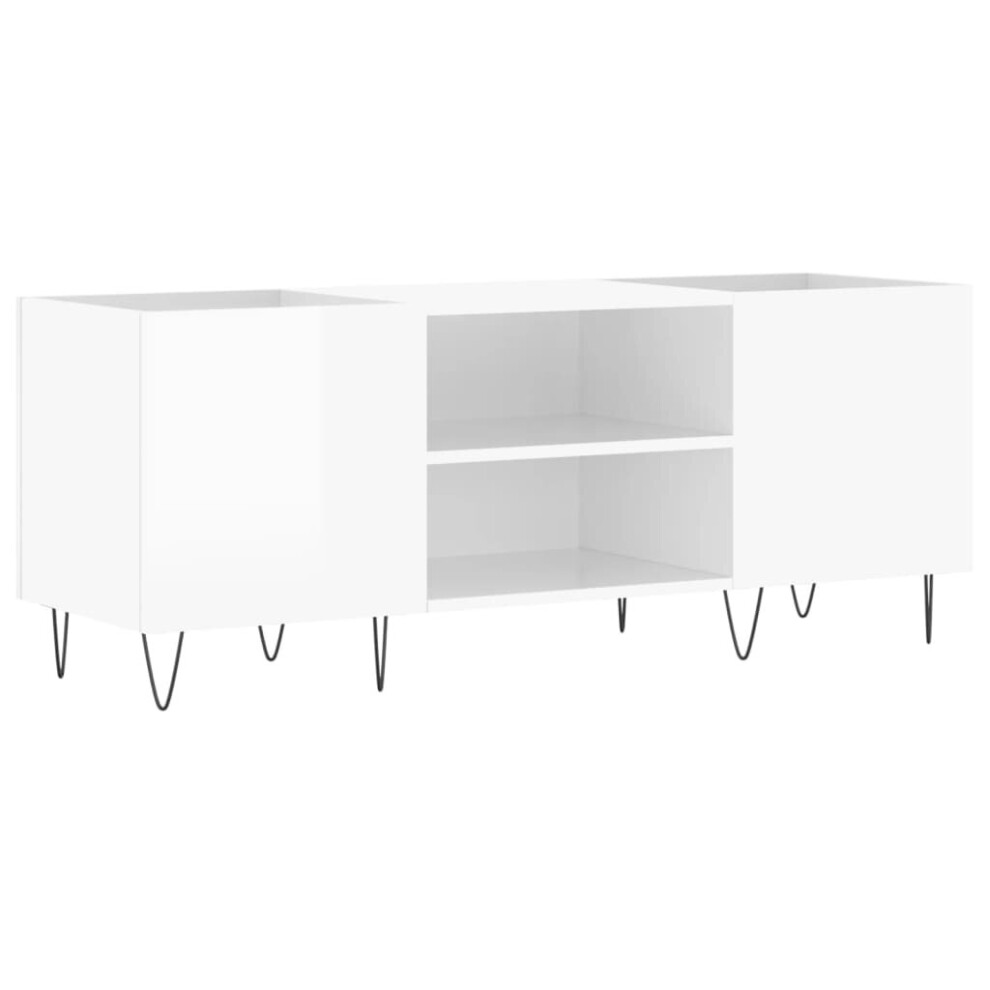 (high gloss white) vidaXL Record Cabinet Record Storage Cabinet Sideboard White Engineered Wood