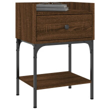 (brown oak, 2 pcs) vidaXL Bedside Tables Side Table Nightstand 2 pcs Smoked Oak Engineered Wood