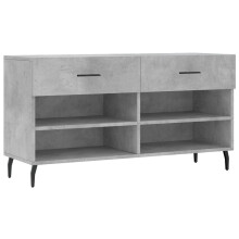 (concrete grey) vidaXL Shoe Bench Shoe Cupboard Shoe Storage Shoe Rack Black Engineered Wood