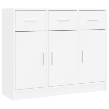 (white) vidaXL Sideboard Storage Cabinet Side Board Highboard Cupboard Engineered Wood