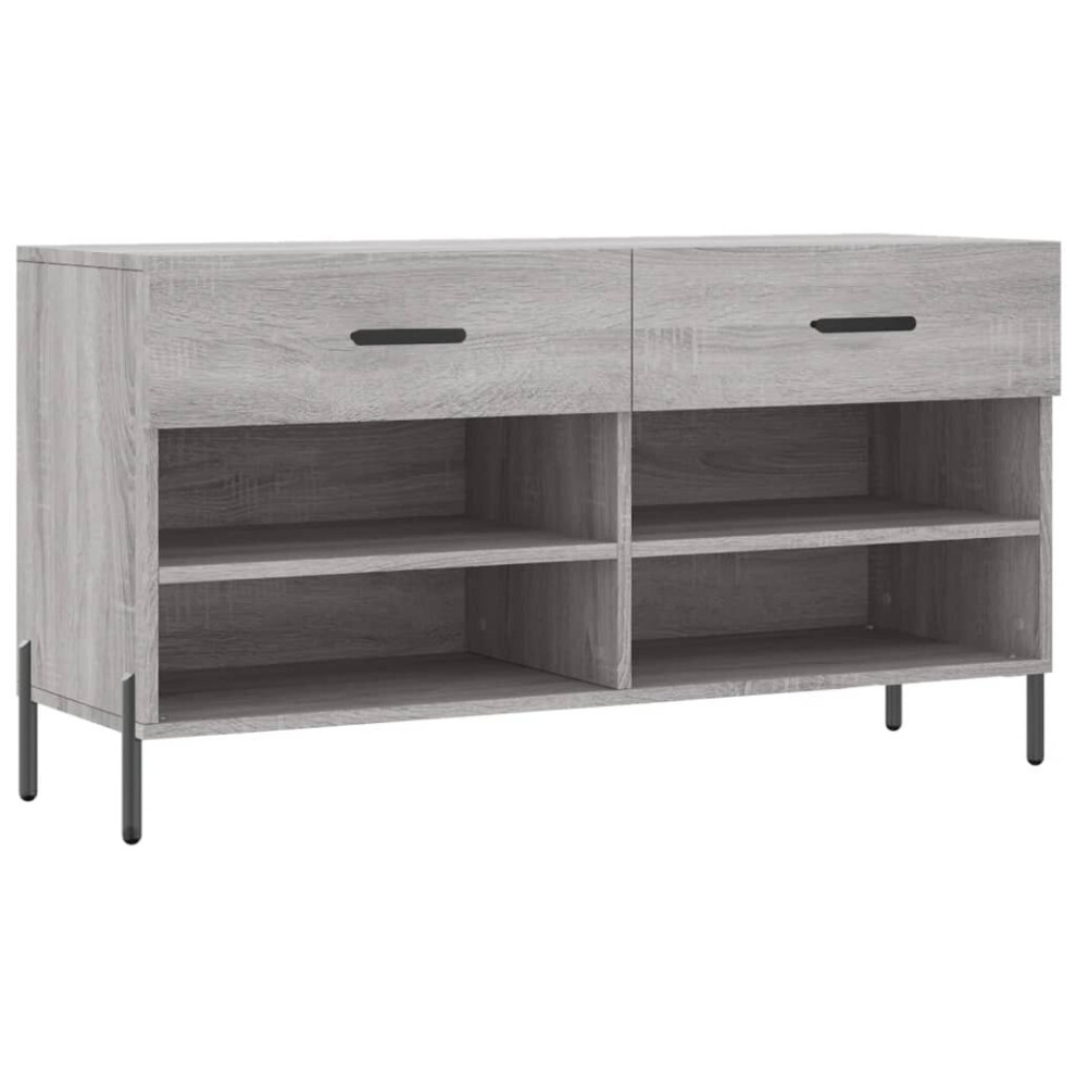 (grey sonoma) vidaXL Shoe Bench Shoe Storage Cabinet Shoe Rack Brown Oak Engineered Wood