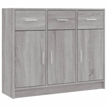 (grey sonoma) vidaXL Sideboard Storage Cabinet Side Board Highboard Cupboard Engineered Wood