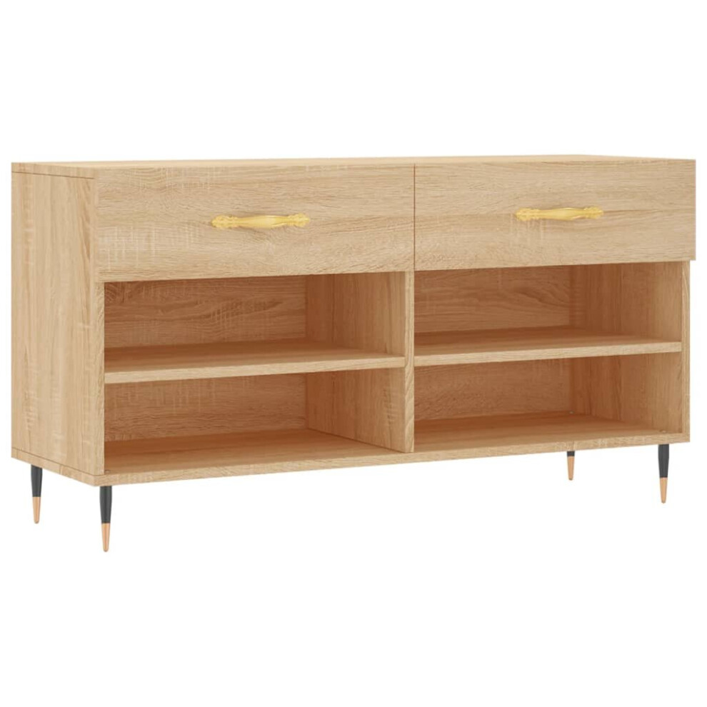 Vidaxl (Sonoma Oak) Shoe Bench Shoe Storage Cabinet Shoe Rack Oak Engineered Wood Brown