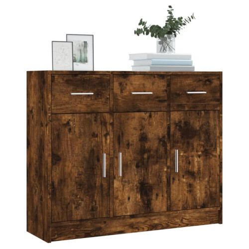 VidaXL (smoked oak) vidaXL Sideboard Storage Cabinet Side Board Highboard Cupboard Engineered Wood 2