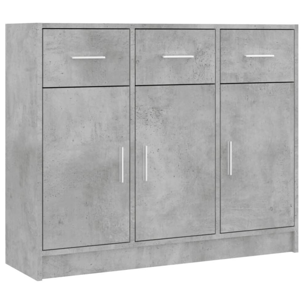 (concrete grey) vidaXL Sideboard Storage Cabinet Cupboard High Gloss White Engineered Wood