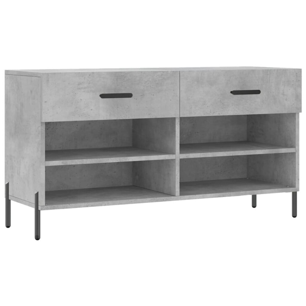 Vidaxl (Concrete Grey) Shoe Bench Shoe Storage Cabinet Shoe Rack Brown Oak Engineered Wood