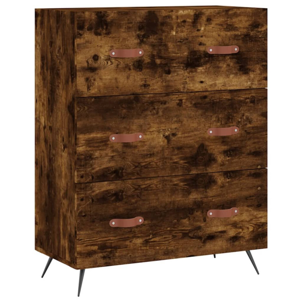 Vidaxl (Smoked Oak) Chest Of Drawers File Cabinet Sideboard Office Cabinet Engineered Wood White