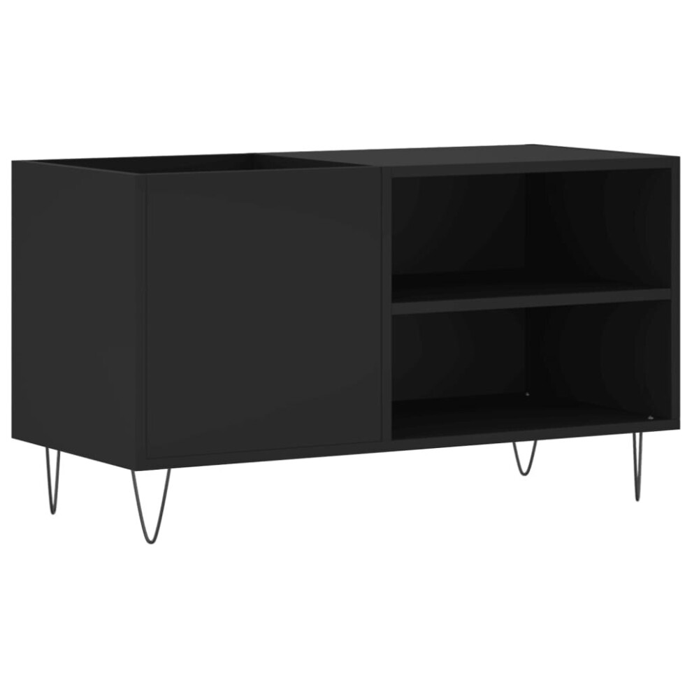 Vidaxl (Black) Record Cabinet Record Storage Cabinet Sideboard White Engineered Wood White,Black