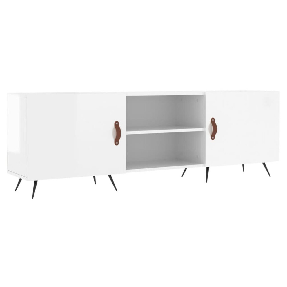 (high gloss white) vidaXL TV Cabinet TV Unit Sideboard Media Console Smoked Oak Engineered Wood