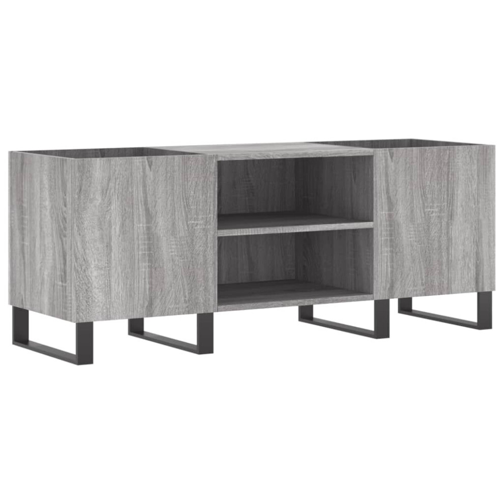 (grey sonoma) vidaXL Record Cabinet Record Storage Cabinet Sideboard White Engineered Wood