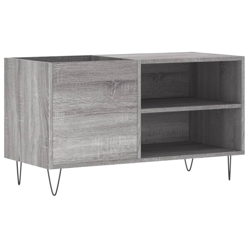 Vidaxl (Grey Sonoma) Record Cabinet Record Storage Cabinet Sideboard White Engineered Wood White,Grey