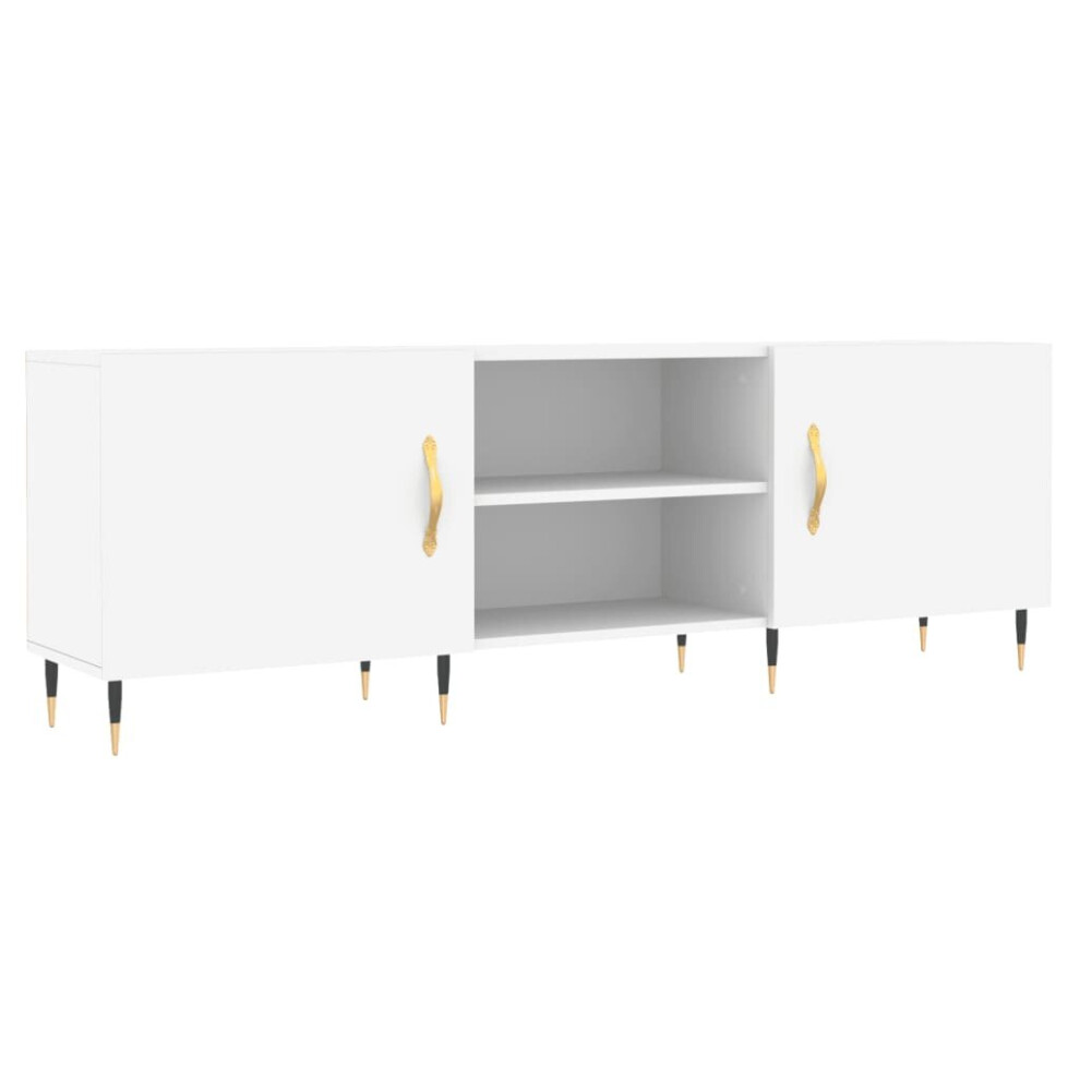 (white) vidaXL TV Cabinet TV Console Sideboard Media Console Black Engineered Wood