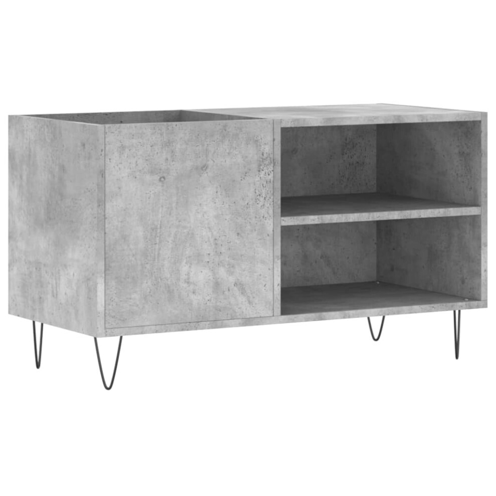 Vidaxl (Concrete Grey) Record Cabinet Record Storage Cabinet Sideboard White Engineered Wood